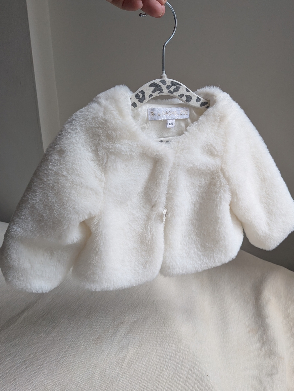 Rachel Zoe Cream Faux-Fur Baby Cape Jacket